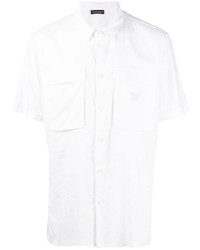 weißes besticktes Kurzarmhemd von Emporio Armani