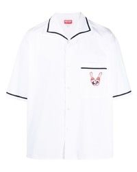 weißes besticktes Kurzarmhemd von Kenzo