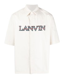 weißes besticktes Kurzarmhemd von Lanvin