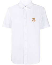 weißes besticktes Kurzarmhemd von Moschino