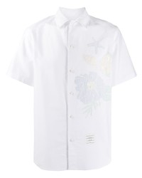 weißes besticktes Kurzarmhemd von Thom Browne