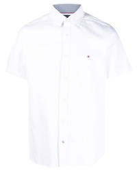 weißes besticktes Kurzarmhemd von Tommy Hilfiger