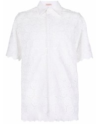 weißes besticktes Kurzarmhemd von Valentino