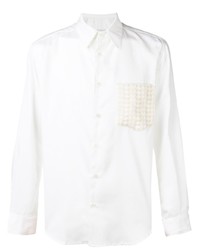 weißes besticktes Langarmhemd von Adish