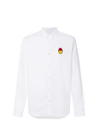 weißes besticktes Langarmhemd von AMI Alexandre Mattiussi