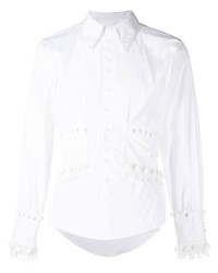weißes besticktes Langarmhemd von Charles Jeffrey Loverboy