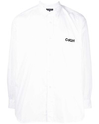 weißes besticktes Langarmhemd von Comme des Garcons Homme