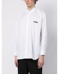 weißes besticktes Langarmhemd von Comme des Garcons Homme