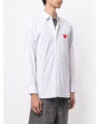 weißes besticktes Langarmhemd von Comme Des Garcons Play