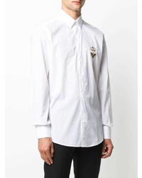 weißes besticktes Langarmhemd von Dolce & Gabbana