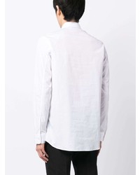 weißes besticktes Langarmhemd von Alexander McQueen