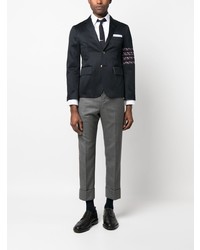 weißes besticktes Langarmhemd von Thom Browne