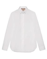 weißes besticktes Langarmhemd von Gucci