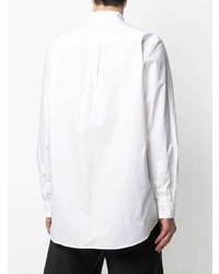 weißes besticktes Langarmhemd von Raf Simons