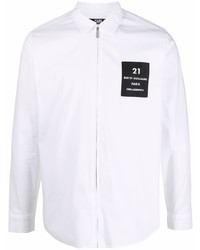 weißes besticktes Langarmhemd von Karl Lagerfeld