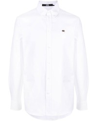 weißes besticktes Langarmhemd von Karl Lagerfeld