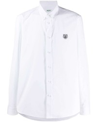weißes besticktes Langarmhemd von Kenzo