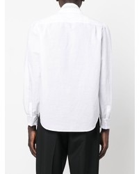 weißes besticktes Langarmhemd von Saint Laurent