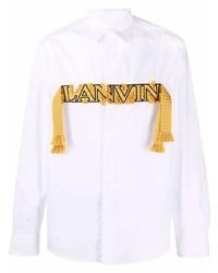 weißes besticktes Langarmhemd von Lanvin