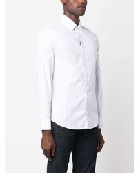 weißes besticktes Langarmhemd von Armani Exchange