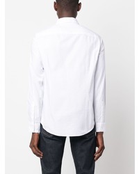 weißes besticktes Langarmhemd von Armani Exchange