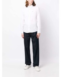 weißes besticktes Langarmhemd von Calvin Klein