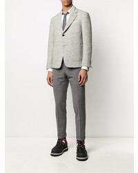 weißes besticktes Langarmhemd von Thom Browne