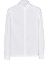 weißes besticktes Langarmhemd von Prada