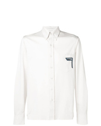 weißes besticktes Langarmhemd von Prada