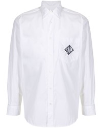 weißes besticktes Langarmhemd von Ralph Lauren Purple Label