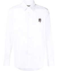 weißes besticktes Langarmhemd von Roberto Cavalli