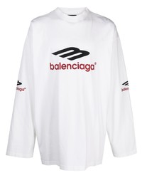 weißes besticktes Langarmshirt von Balenciaga