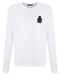 weißes besticktes Langarmshirt von Dolce & Gabbana