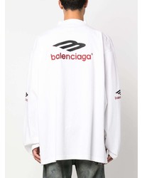 weißes besticktes Langarmshirt von Balenciaga