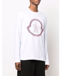 weißes besticktes Langarmshirt von Moncler