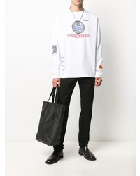 weißes besticktes Langarmshirt von Heron Preston