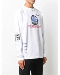 weißes besticktes Langarmshirt von Heron Preston