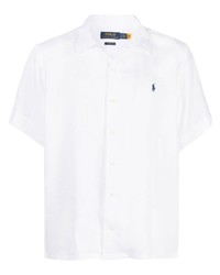 weißes besticktes Leinen Polohemd von Polo Ralph Lauren