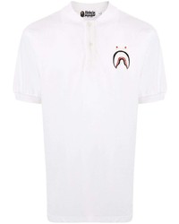 weißes besticktes Polohemd von A Bathing Ape