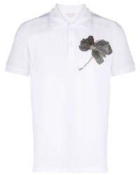 weißes besticktes Polohemd von Alexander McQueen