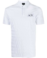 weißes besticktes Polohemd von Armani Exchange