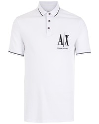 weißes besticktes Polohemd von Armani Exchange