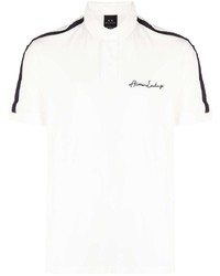 weißes besticktes Polohemd von Armani Exchange
