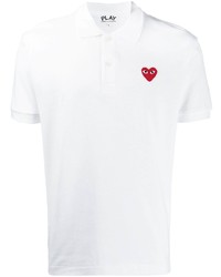 weißes besticktes Polohemd von Comme Des Garcons Play