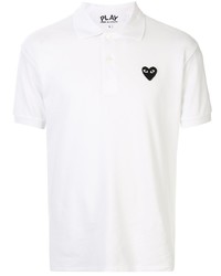 weißes besticktes Polohemd von Comme Des Garcons Play