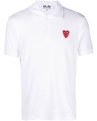 weißes besticktes Polohemd von Comme Des Garcons Play