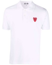 weißes besticktes Polohemd von Comme Des Garcons Play