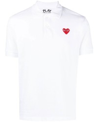 weißes besticktes Polohemd von Comme Des Garcons Play