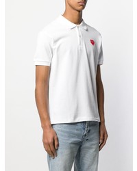 weißes besticktes Polohemd von Comme Des Garcons Play