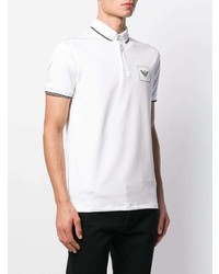 weißes besticktes Polohemd von Emporio Armani